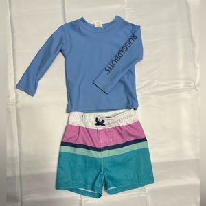 Rugged Butts - Boys Swim Trunks & Rash Guard - 12-18M
